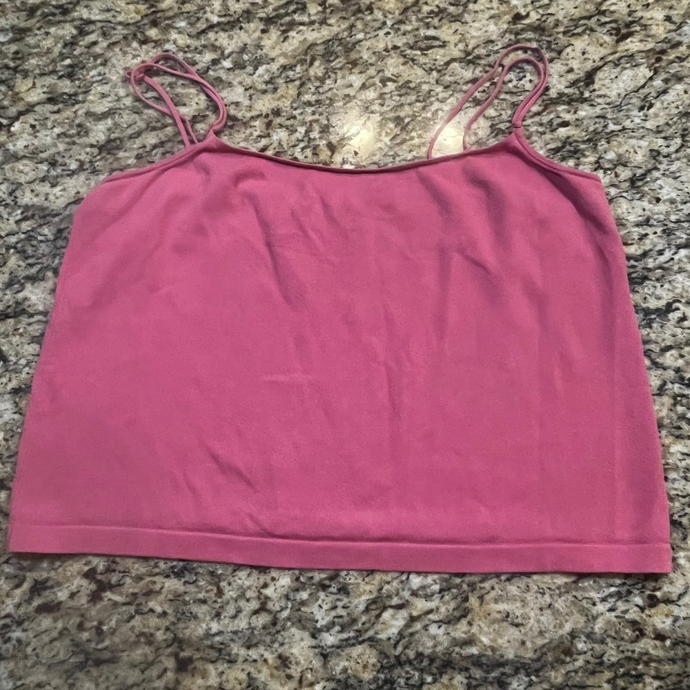 Vince Womens XL Pink Knit Spaghetti Strap‎ Camisole Tank Top Layering Basic